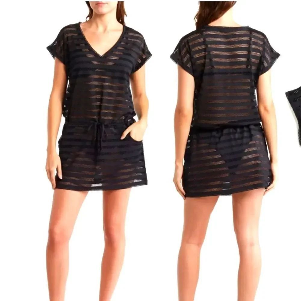 Calvin Klein Black Cut-out Cover-Up Dress Size S/M